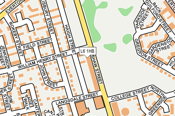 L6 1HB map - OS OpenMap – Local (Ordnance Survey)