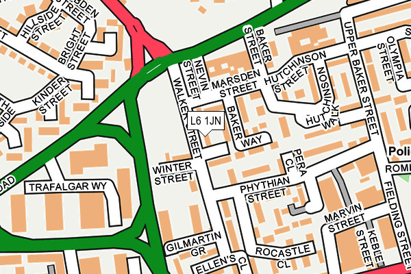 L6 1JN map - OS OpenMap – Local (Ordnance Survey)