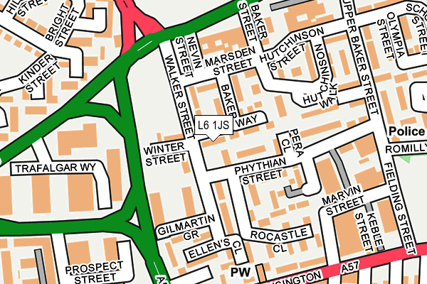 L6 1JS map - OS OpenMap – Local (Ordnance Survey)