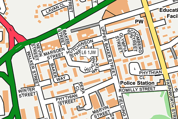 L6 1JW map - OS OpenMap – Local (Ordnance Survey)