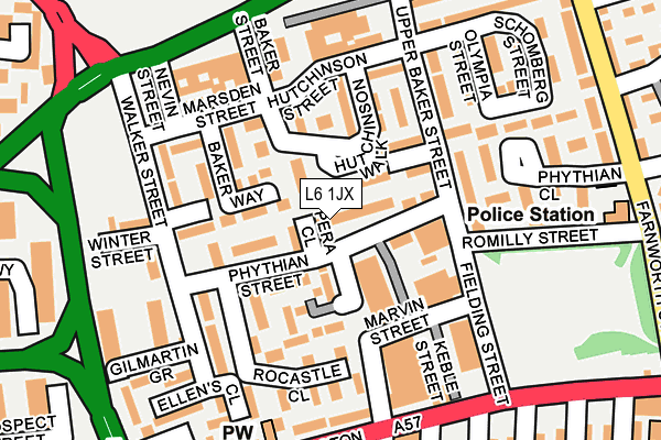 L6 1JX map - OS OpenMap – Local (Ordnance Survey)