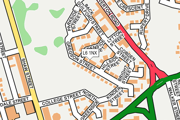 L6 1NX map - OS OpenMap – Local (Ordnance Survey)