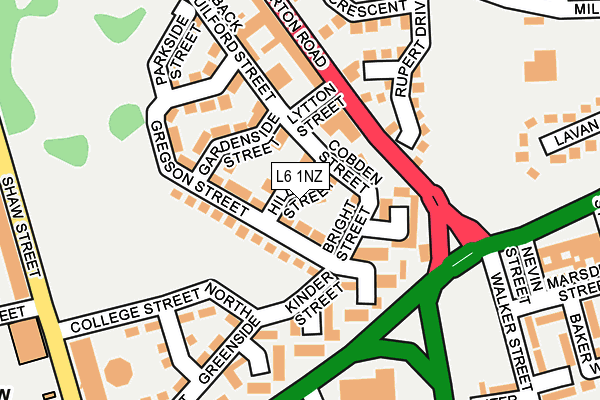 L6 1NZ map - OS OpenMap – Local (Ordnance Survey)