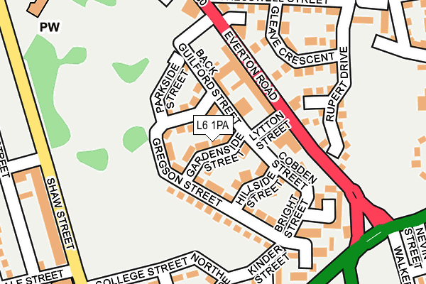 L6 1PA map - OS OpenMap – Local (Ordnance Survey)