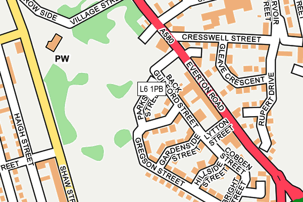 L6 1PB map - OS OpenMap – Local (Ordnance Survey)