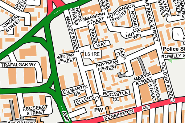 L6 1RE map - OS OpenMap – Local (Ordnance Survey)