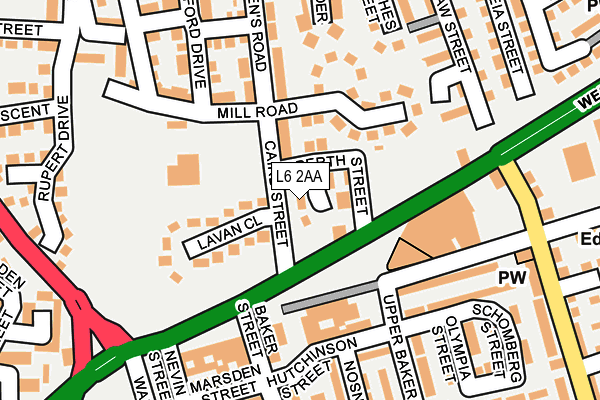 L6 2AA map - OS OpenMap – Local (Ordnance Survey)