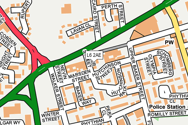 L6 2AE map - OS OpenMap – Local (Ordnance Survey)