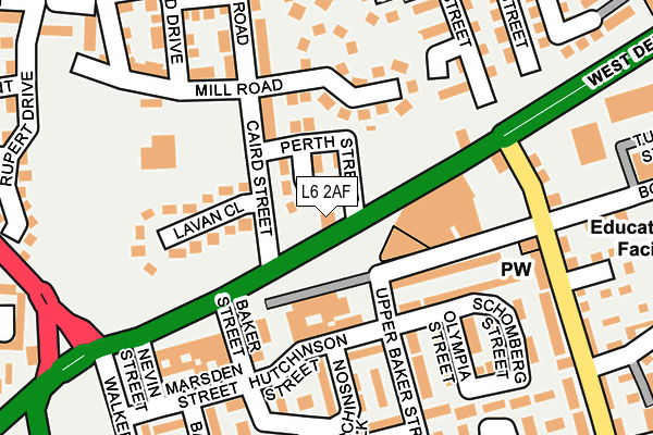 L6 2AF map - OS OpenMap – Local (Ordnance Survey)
