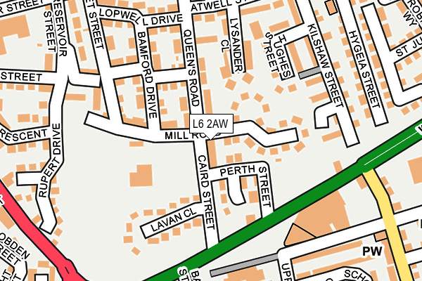 L6 2AW map - OS OpenMap – Local (Ordnance Survey)