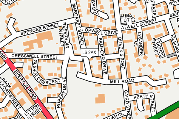 L6 2AX map - OS OpenMap – Local (Ordnance Survey)