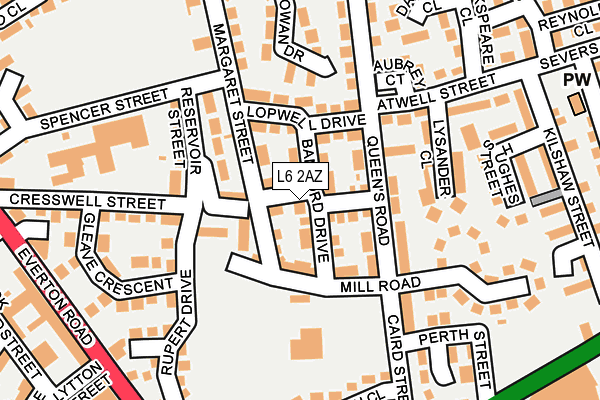 L6 2AZ map - OS OpenMap – Local (Ordnance Survey)