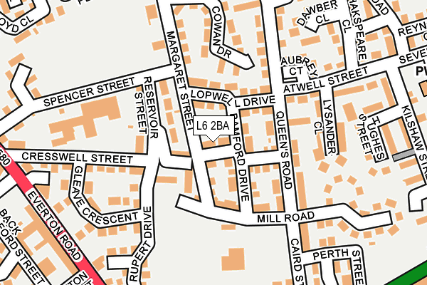 L6 2BA map - OS OpenMap – Local (Ordnance Survey)