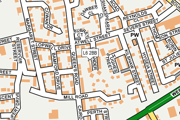 L6 2BB map - OS OpenMap – Local (Ordnance Survey)