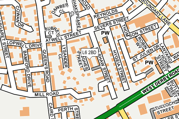 L6 2BD map - OS OpenMap – Local (Ordnance Survey)