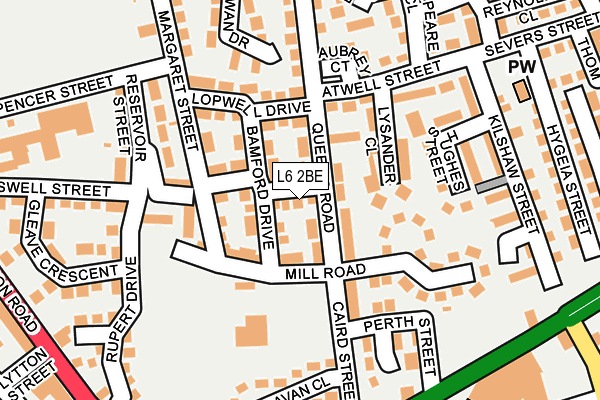 L6 2BE map - OS OpenMap – Local (Ordnance Survey)