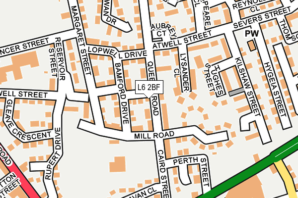 L6 2BF map - OS OpenMap – Local (Ordnance Survey)