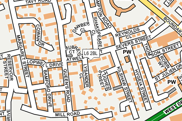L6 2BL map - OS OpenMap – Local (Ordnance Survey)