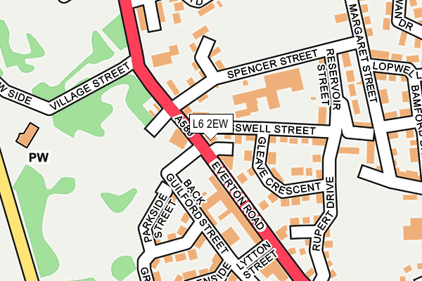 L6 2EW map - OS OpenMap – Local (Ordnance Survey)