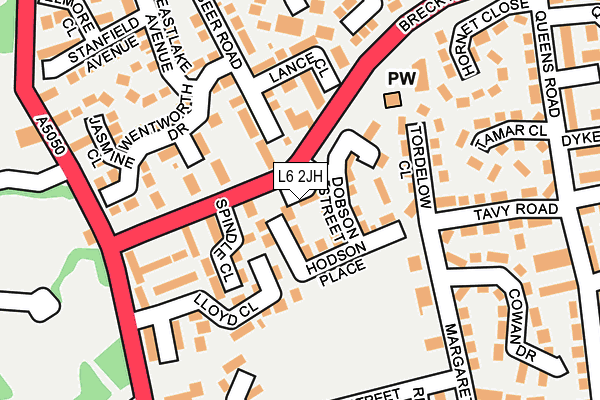 L6 2JH map - OS OpenMap – Local (Ordnance Survey)
