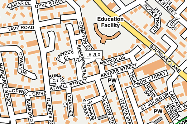 L6 2LX map - OS OpenMap – Local (Ordnance Survey)