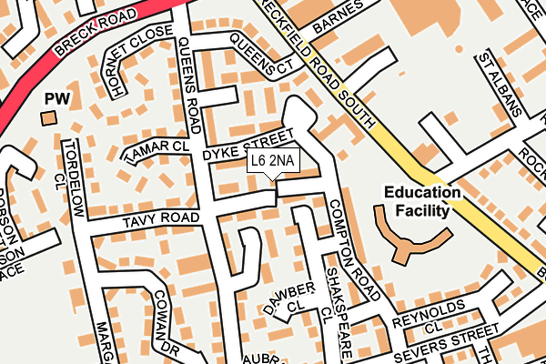 L6 2NA map - OS OpenMap – Local (Ordnance Survey)