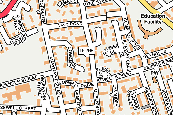 L6 2NF map - OS OpenMap – Local (Ordnance Survey)