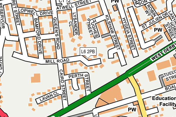 L6 2PB map - OS OpenMap – Local (Ordnance Survey)