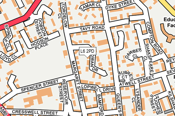 L6 2PD map - OS OpenMap – Local (Ordnance Survey)