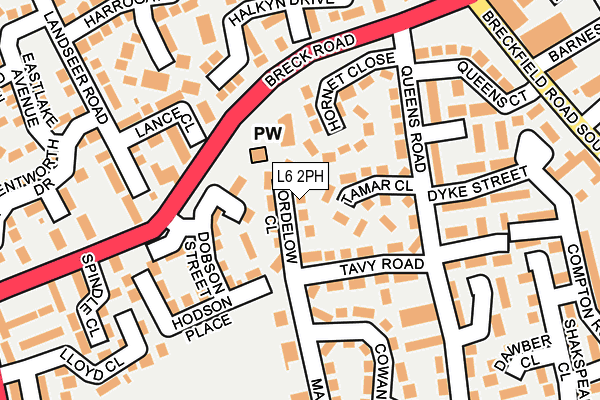 L6 2PH map - OS OpenMap – Local (Ordnance Survey)