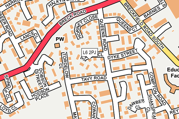 L6 2PJ map - OS OpenMap – Local (Ordnance Survey)