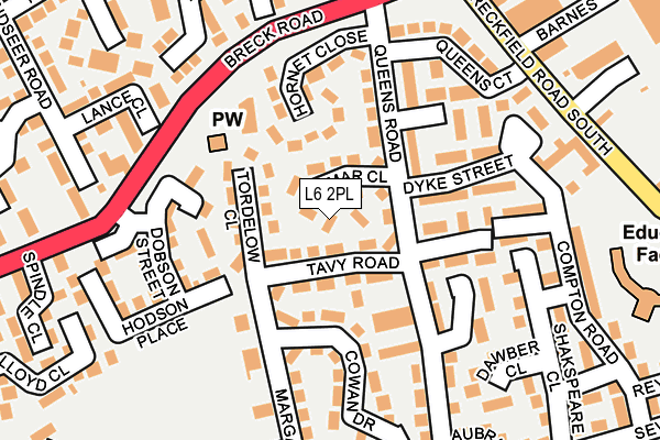 L6 2PL map - OS OpenMap – Local (Ordnance Survey)