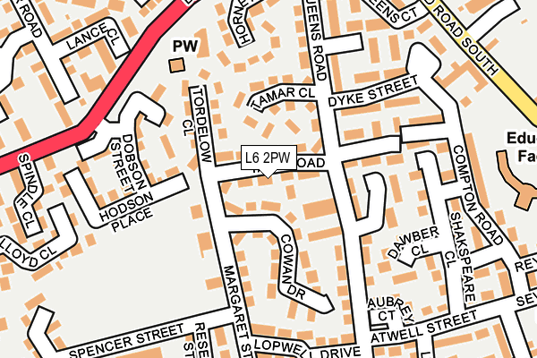 L6 2PW map - OS OpenMap – Local (Ordnance Survey)