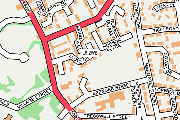 L6 2WB map - OS OpenMap – Local (Ordnance Survey)