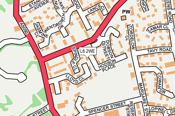 L6 2WE map - OS OpenMap – Local (Ordnance Survey)