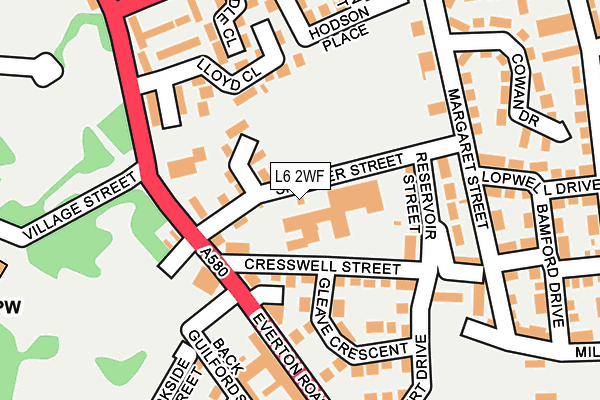 L6 2WF map - OS OpenMap – Local (Ordnance Survey)