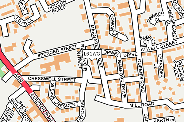 L6 2WG map - OS OpenMap – Local (Ordnance Survey)