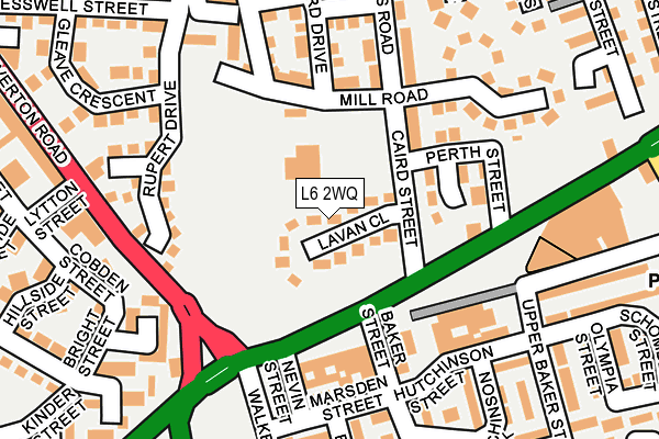 L6 2WQ map - OS OpenMap – Local (Ordnance Survey)