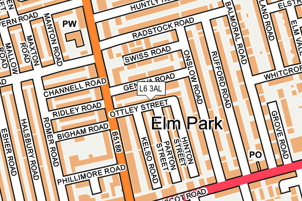 L6 3AL map - OS OpenMap – Local (Ordnance Survey)