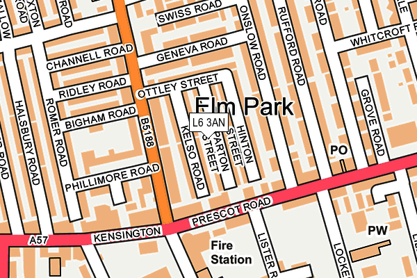 L6 3AN map - OS OpenMap – Local (Ordnance Survey)