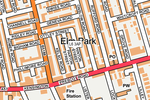 L6 3AP map - OS OpenMap – Local (Ordnance Survey)