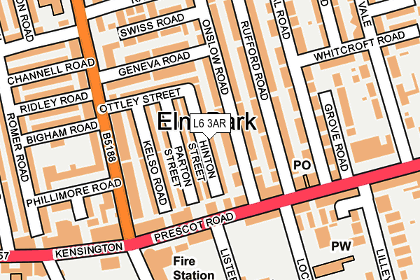 L6 3AR map - OS OpenMap – Local (Ordnance Survey)