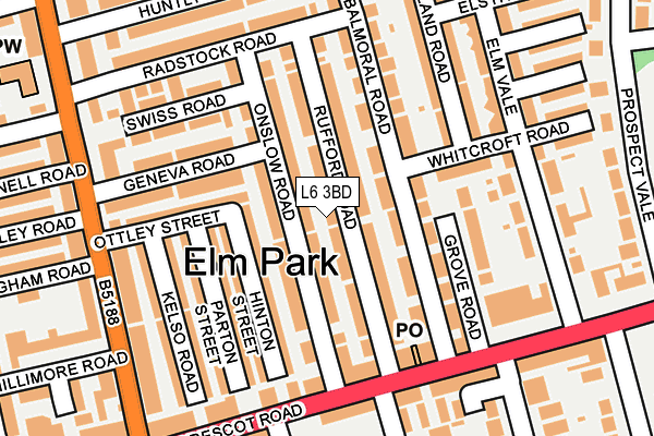 L6 3BD map - OS OpenMap – Local (Ordnance Survey)