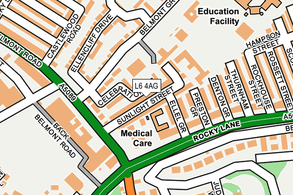 L6 4AG map - OS OpenMap – Local (Ordnance Survey)