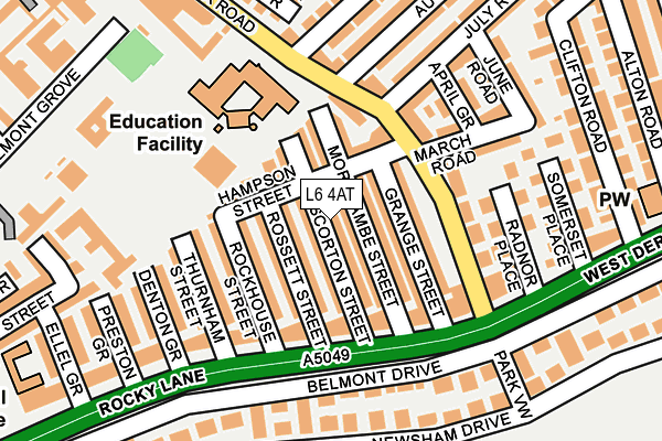L6 4AT map - OS OpenMap – Local (Ordnance Survey)