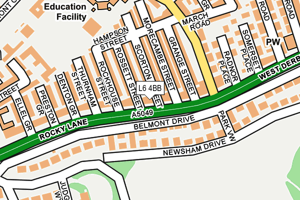 L6 4BB map - OS OpenMap – Local (Ordnance Survey)