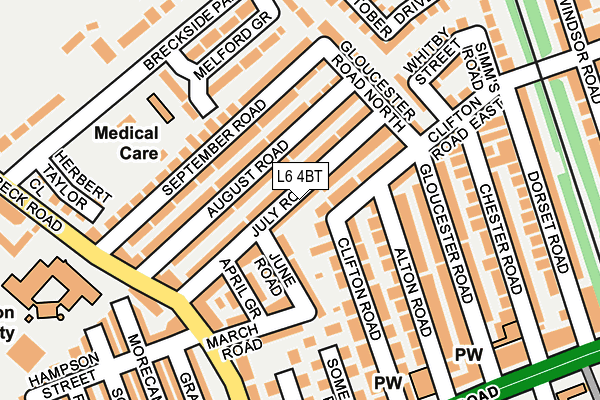 L6 4BT map - OS OpenMap – Local (Ordnance Survey)