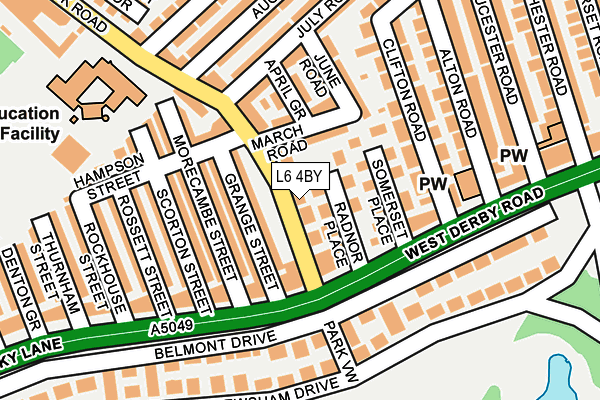 L6 4BY map - OS OpenMap – Local (Ordnance Survey)