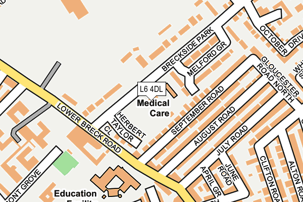 L6 4DL map - OS OpenMap – Local (Ordnance Survey)