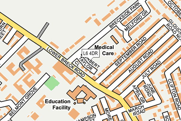 L6 4DR map - OS OpenMap – Local (Ordnance Survey)